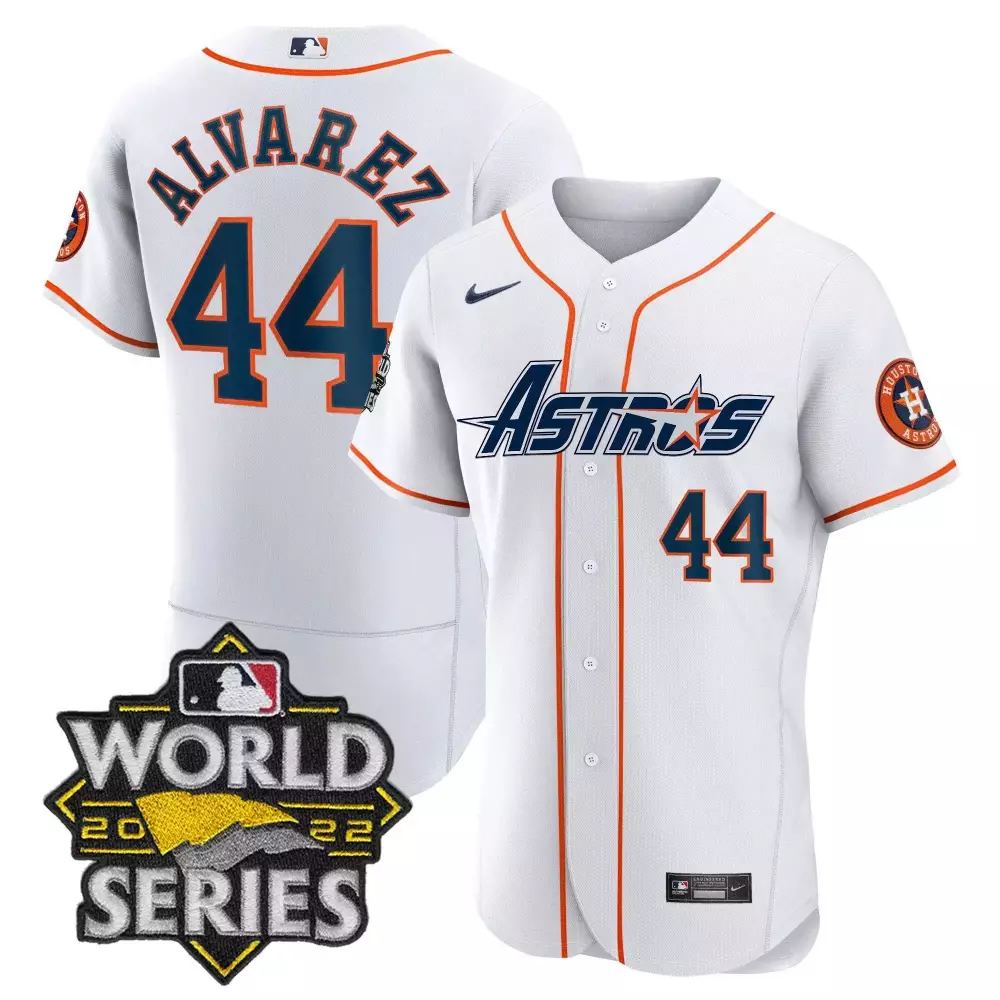 Yordan Alvarez Houston Astros World Series Throwback Patch Gold Jersey | Flex White Style | Stitched Fan Gear | For Men, Women & Youth