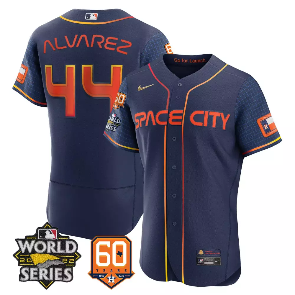 Yordan Alvarez Houston Astros 2022 World Series 60th Patch Jersey | Stitched Home Fan Gear | For Men, Women & Youth