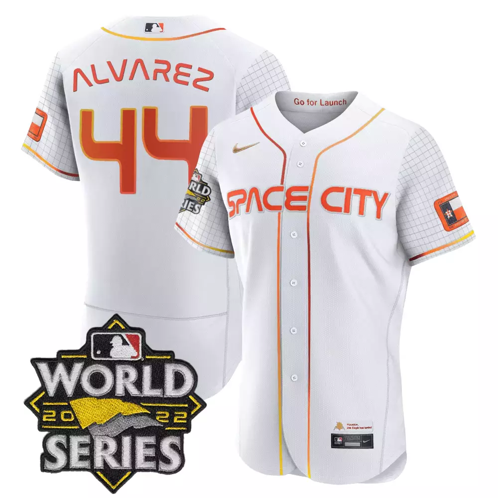 Yordan Alvarez Houston Astros Space City Black White Jersey | Cool White Design | For Men, Women & Youth