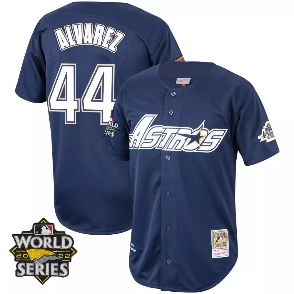 Yordan Alvarez Houston Astros Mitchell & Ness Cooperstown 2022 World Series Player Jersey | Stitched Fan Gear | For Men, Women & Youth