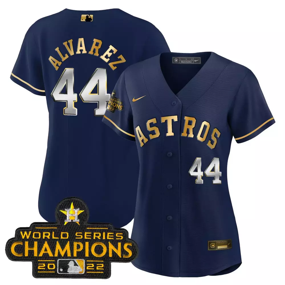 Yordan Alvarez Houston Astros 2023 Navy Gold Women's Jersey | Gold Rush Collection | Fan Gear for Women & Youth