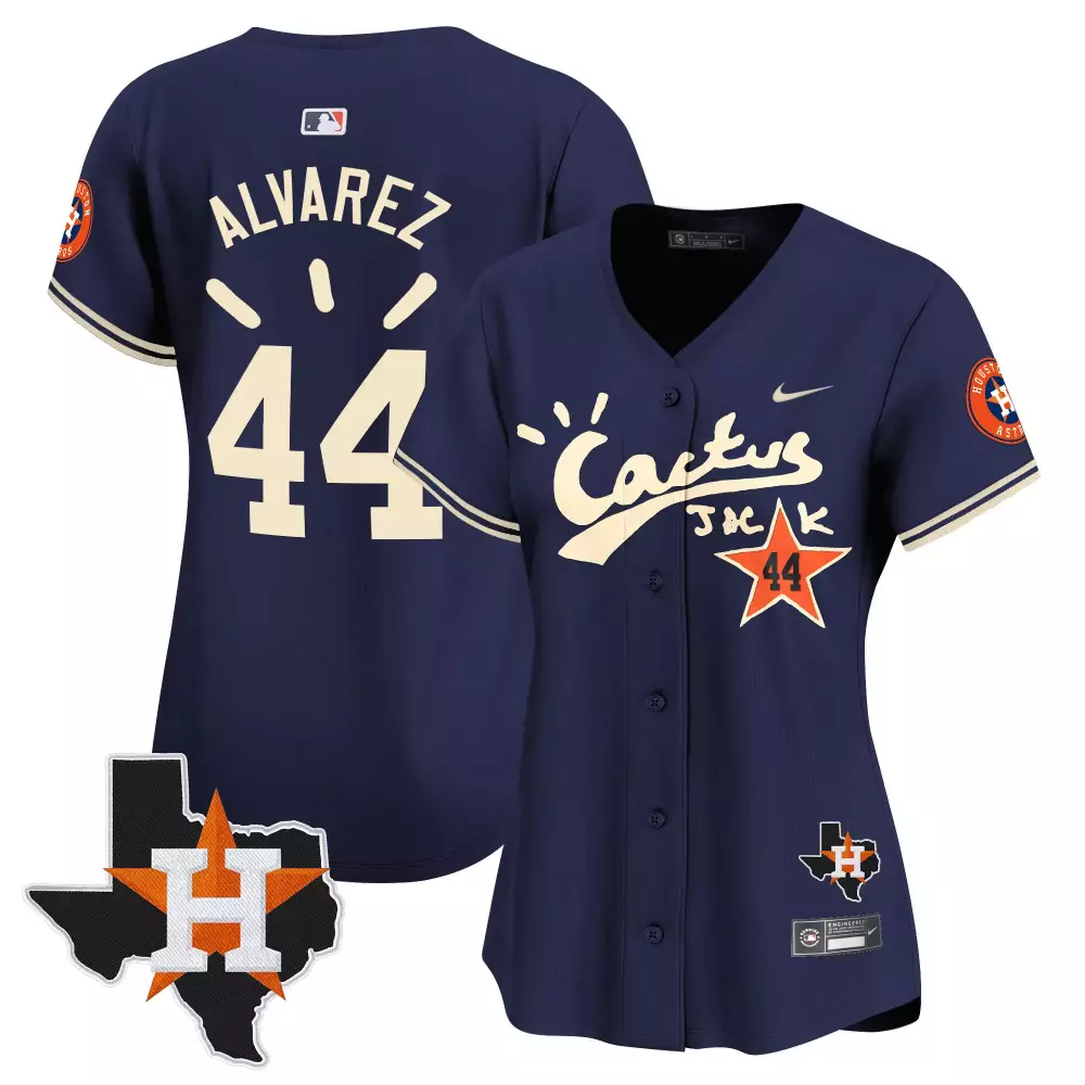 Yordan Alvarez Houston Astros Women's Cactus Jack Patch Jersey V10 | Stitched Vapor Premier Limited | For Women & Youth