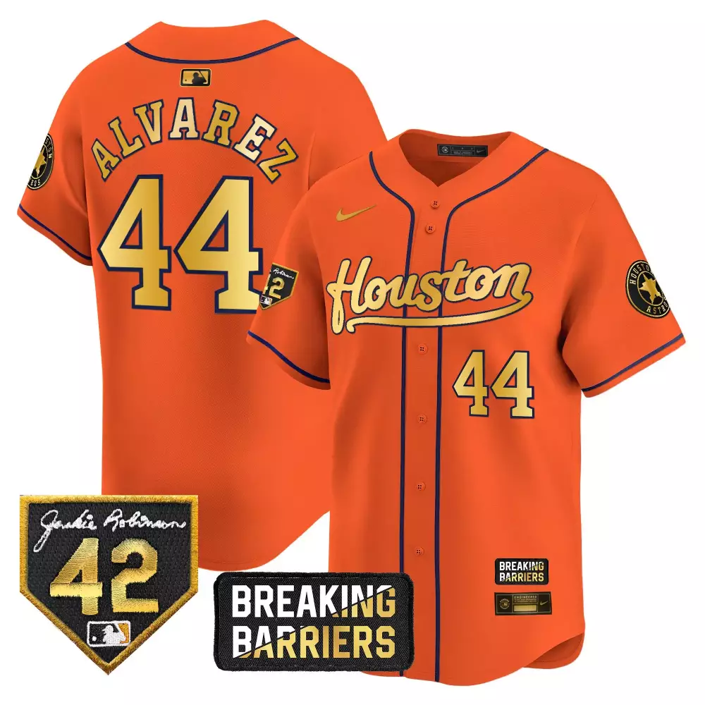yordan alvarez orange gold mens houston astros houston rodeo patch vapor premier limited jersey v2 all stitched