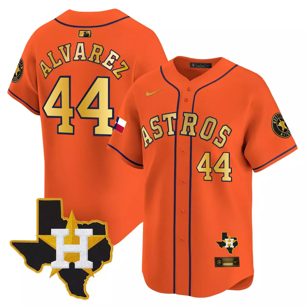 yordan alvarez orange gold mens houston astros houston rodeo patch vapor premier limited jersey v2 all stitched