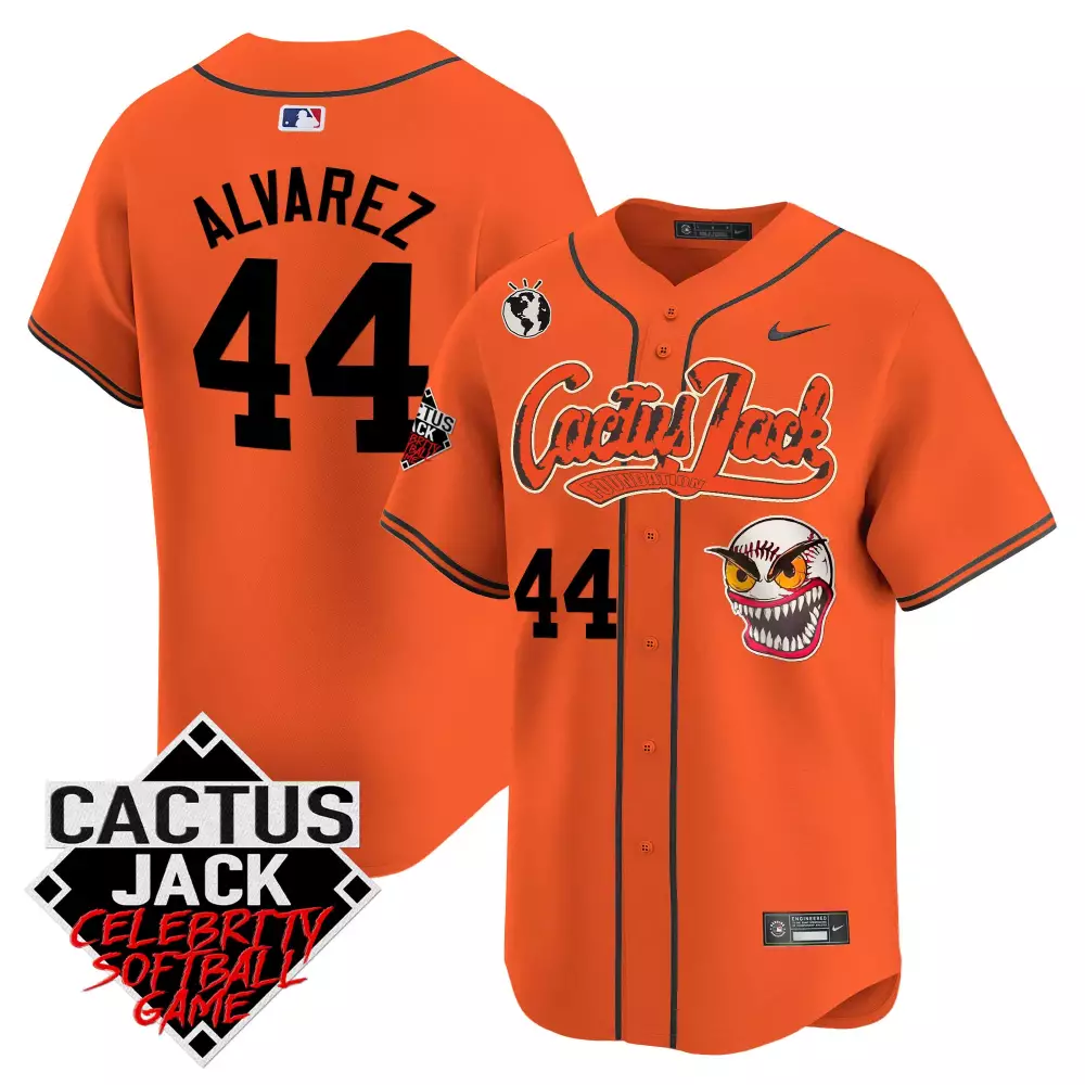 Yordan Alvarez Houston Astros Cactus Jack Celebrity Softball Game Patch Jersey | Stitched Vapor Premier Limited Edition | Fan Gear | For Men, Women & Youth