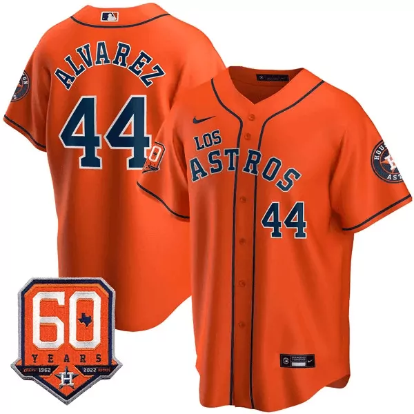 Yordan Alvarez Houston Astros 2025 Hispanic Heritage 60th Anniversary Patch Jersey | Orange Stitched Limited Edition | Fan Gear for Men, Women & Youth