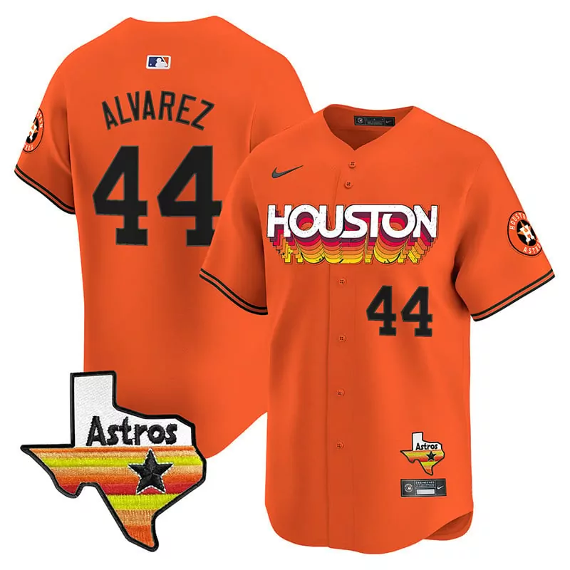 Yordan Alvarez Houston Astros 2025 Throwback Style Vapor Premier Jersey | Orange Stitched Limited Edition | Fan Gear for Men, Women & Youth