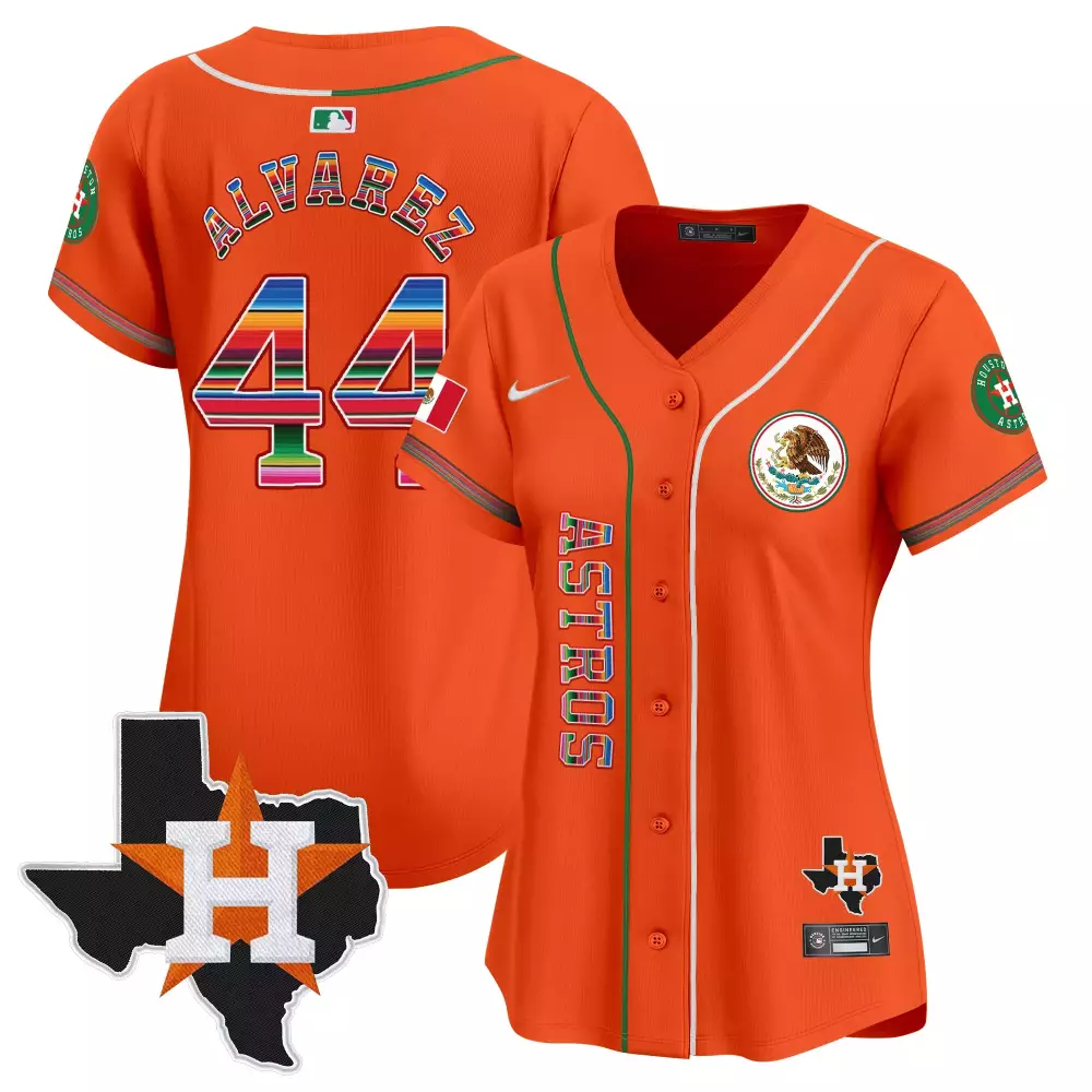 Yordan Alvarez Orange Women's Houston Astros Mexico Vapor Premier Limited Jersey | All Stitched Fan Gear | For Men, Women & Youth