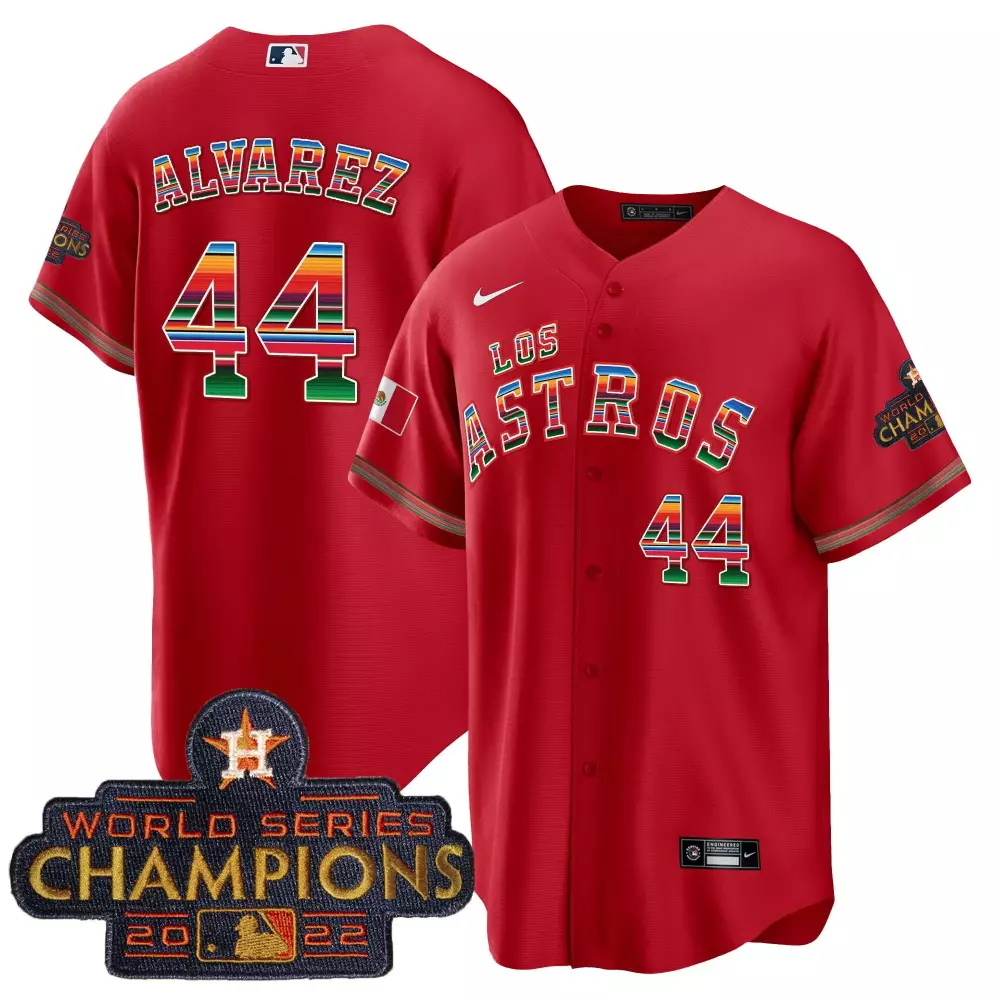 Yordan Alvarez Red Men's Houston Astros Los Houston Astros Mexico Jersey | All Stitched Fan Gear | For Men, Women & Youth
