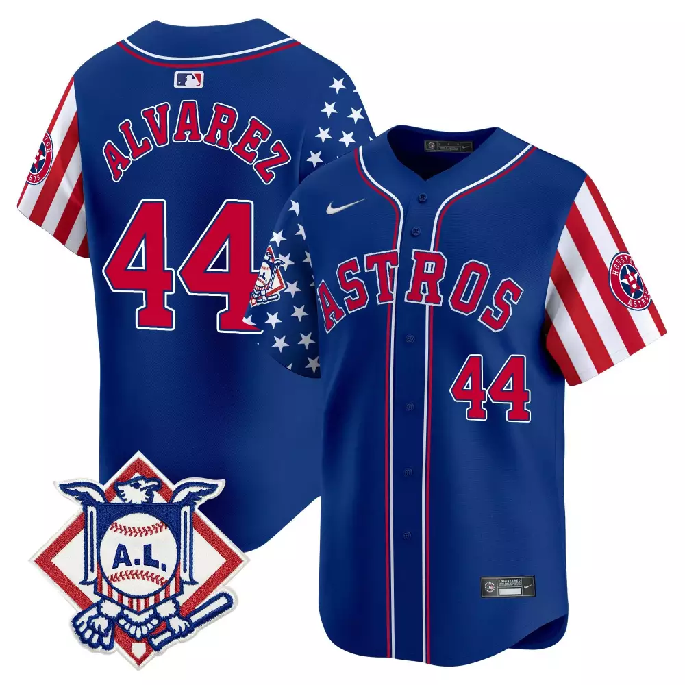 Yordan Alvarez Royal Men's Houston Astros 2024 Fourth of July Vapor Premier Limited Jersey | All Stitched Fan Gear | For Men, Women & Youth