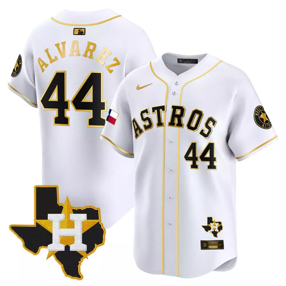 yordan alvarez white gold mens houston astros space city houston rodeo patch vapor premier limited jersey all stitched