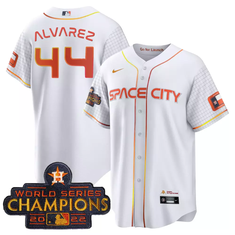Yordan Alvarez Houston Astros 2023 Space City Champions Black Gold V2 Jersey | Stitched Fan Gear | For Men, Women & Youth