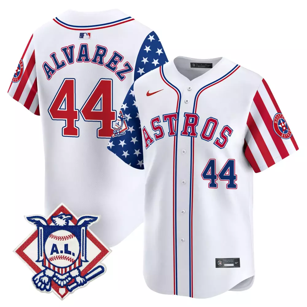 Yordan Alvarez Houston Astros 2024 Fourth of July Limited Edition Jersey V2 | White Stitched | Fan Gear for Men