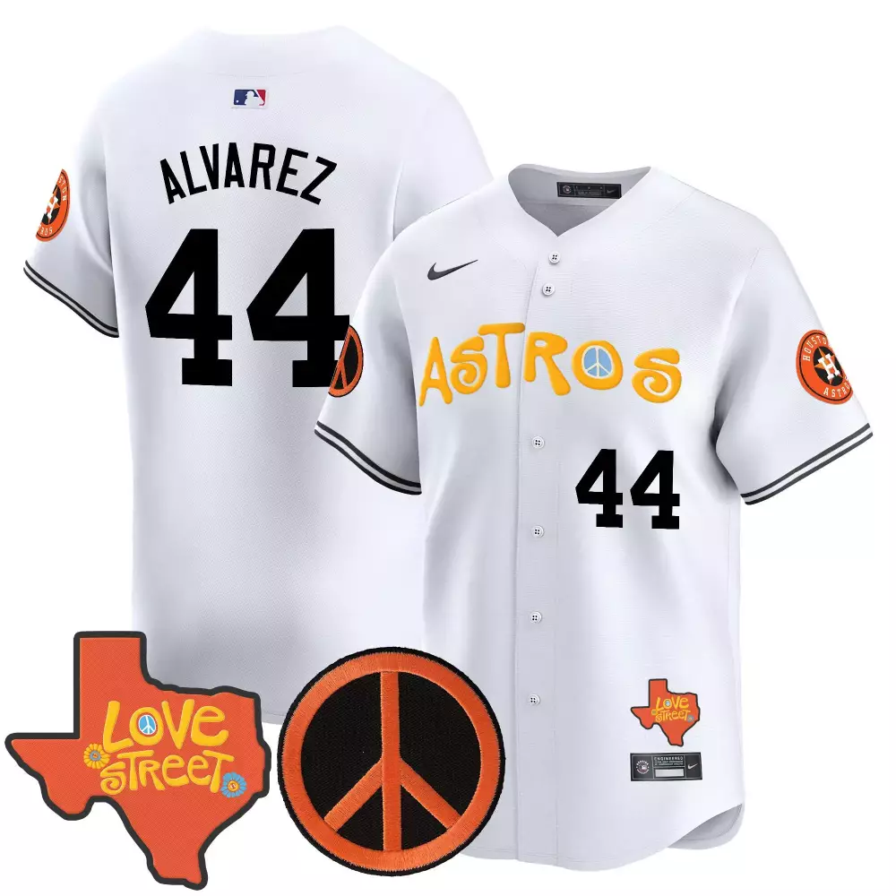 Yordan Alvarez Houston Astros 2023 Jackie Robinson Limited Edition Jersey | White Gold Vapor Premier | Fan Gear for Men, Women & Youth