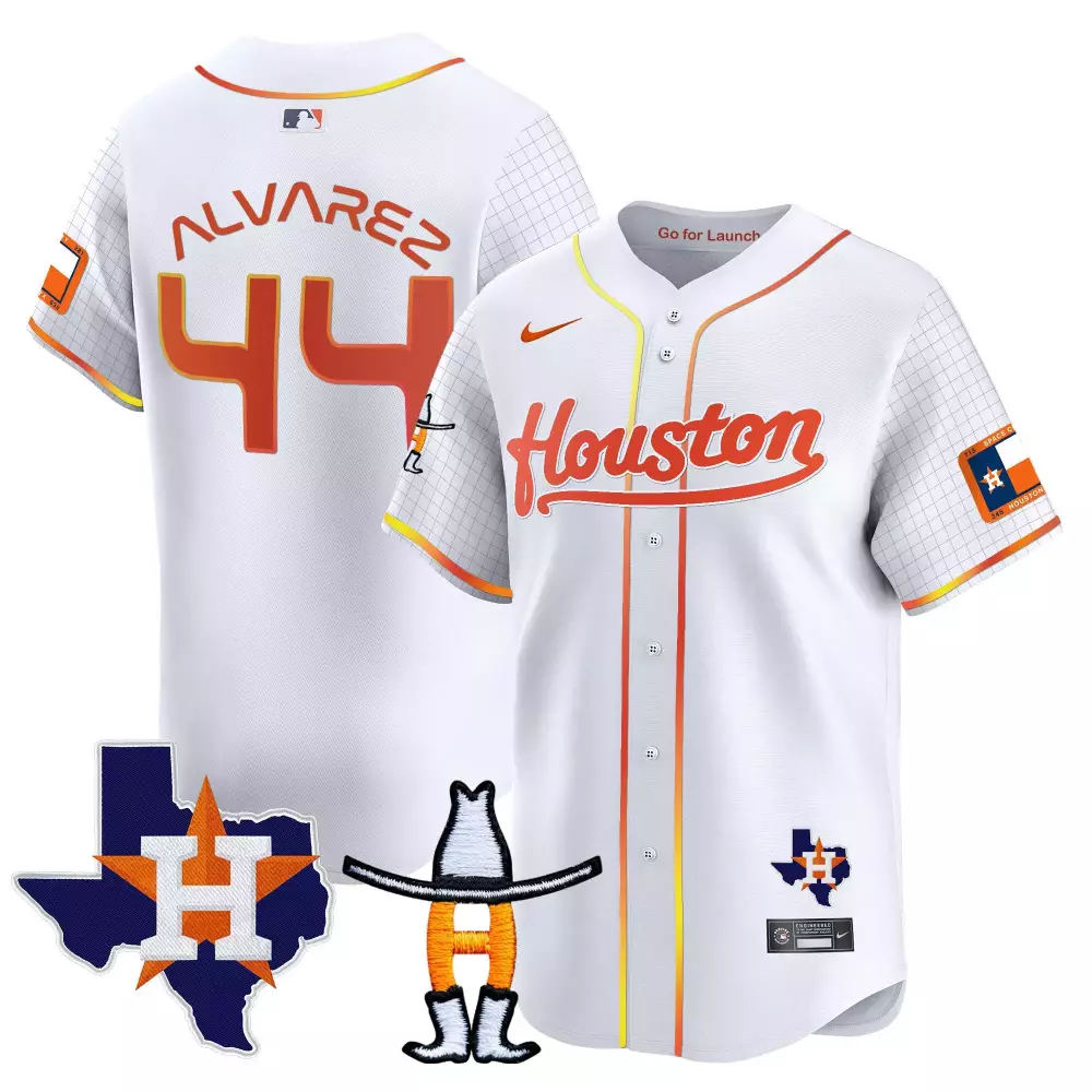 Yordan Alvarez Houston Astros Space City Rodeo Patch Jersey | Stitched Vapor Premier Limited Edition | Fan Gear for Men, Women & Youth
