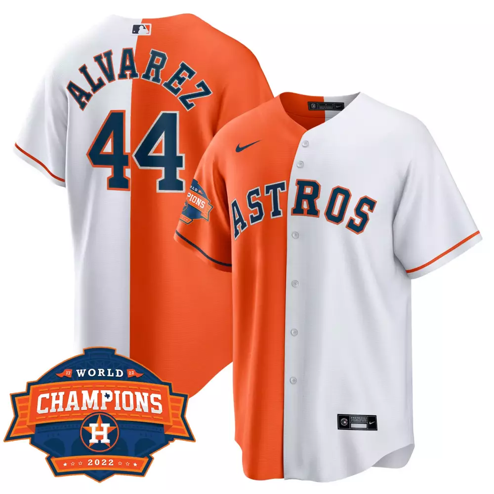 Yordan Alvarez Houston Astros 2022 Champions Cool Base Split Jersey | Stitched Limited Edition | Fan Gear for Men, Women & Youth