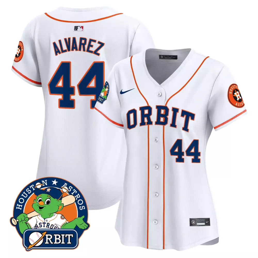 Yordan Alvarez Orbit Patch Jersey | White Vapor Premier | Limited Edition Fan Gear | For Men, Women & Youth