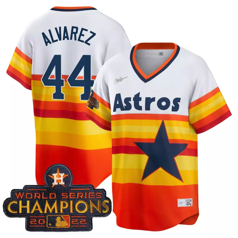 Yordan Alvarez Houston Astros 1980s Throwback Champion Patch Jersey | Stitched Fan Gear for Men, Women & Youth