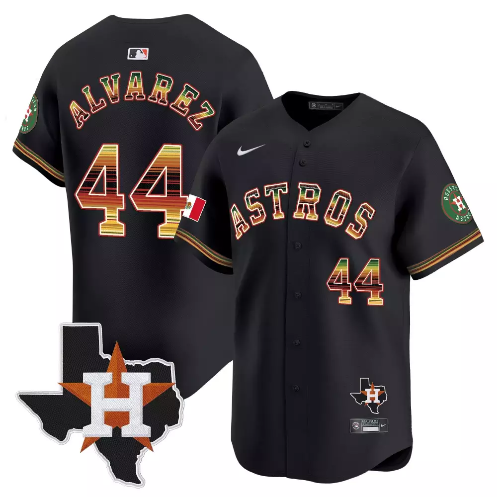 Yordan Alvarez Houston Astros Black Mexico Texas Patch Vapor Premier Limited Jersey V4 | Stitched Fan Gear for Men, Women & Youth