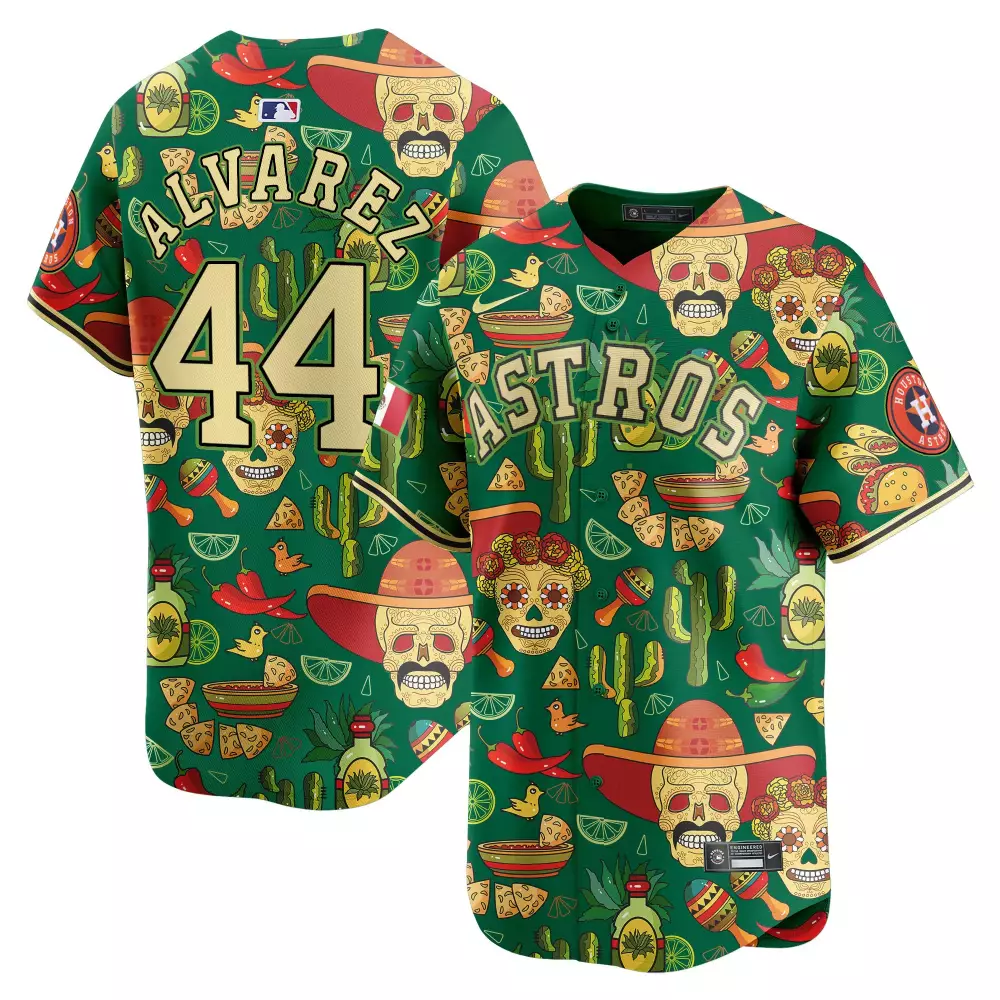 Yordan Alvarez Green Men's Astros Mexico Cinco de Mayo Vapor Premier Jersey | Limited Edition Printed Fan Gear | For Men, Women & Youth