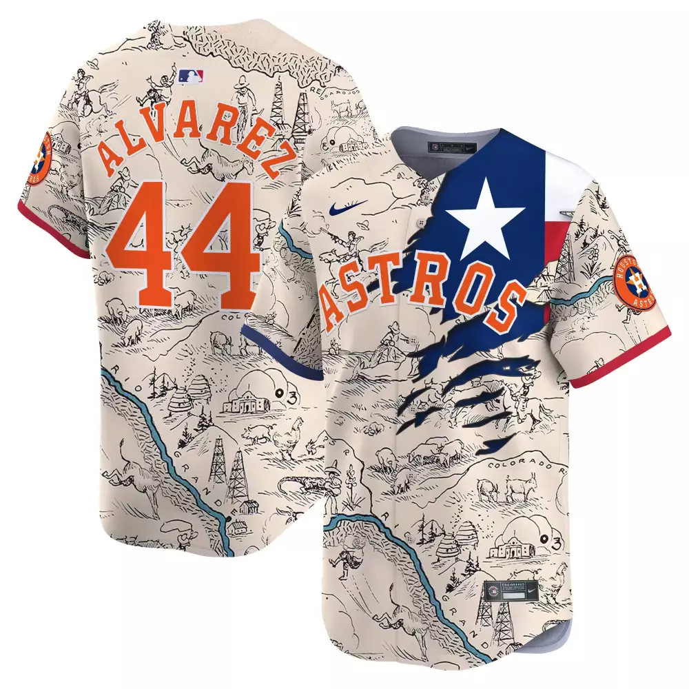 Yordan Alvarez Houston Astros Texas State Map Vapor Premier Limited Jersey | For Men, Women & Youth | Unique Fan Gear