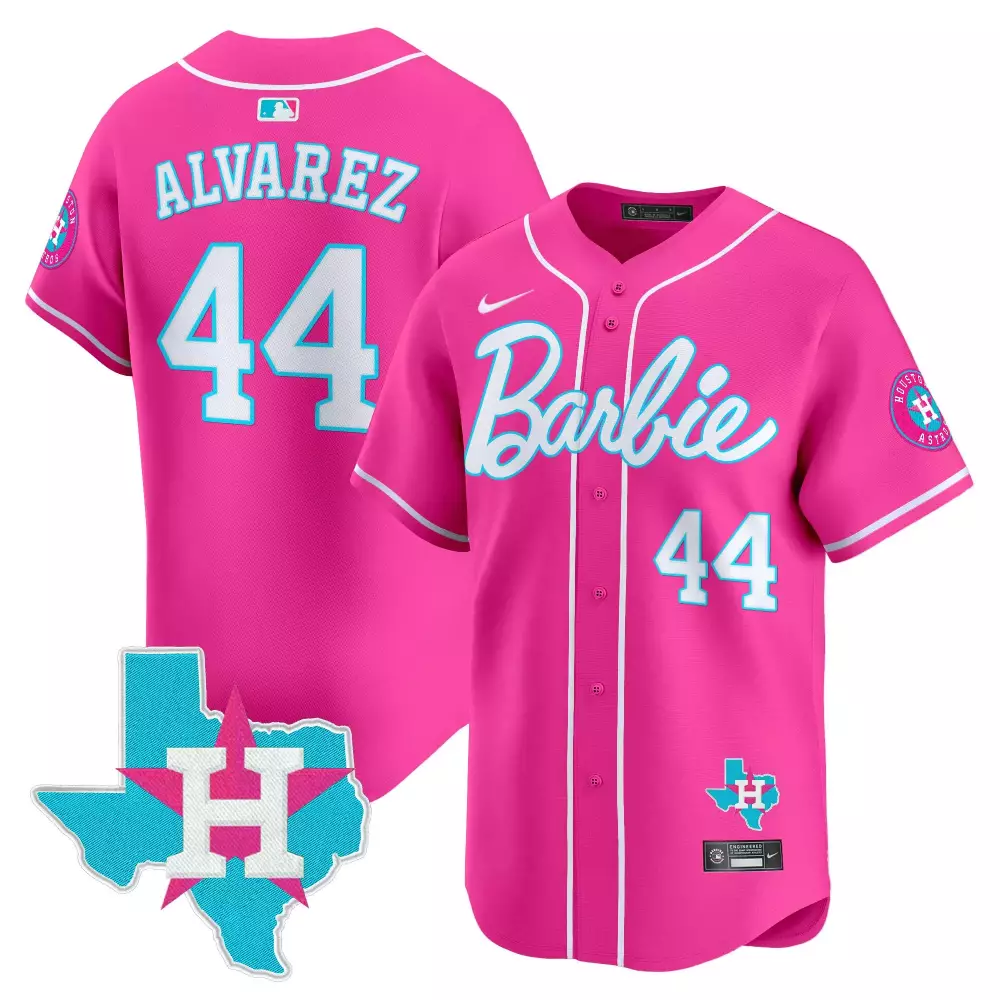 Yordan Alvarez Houston Astros Barbie Patch Vapor Premier Limited Jersey | Pink | All Stitched Fan Gear for Men, Women & Youth