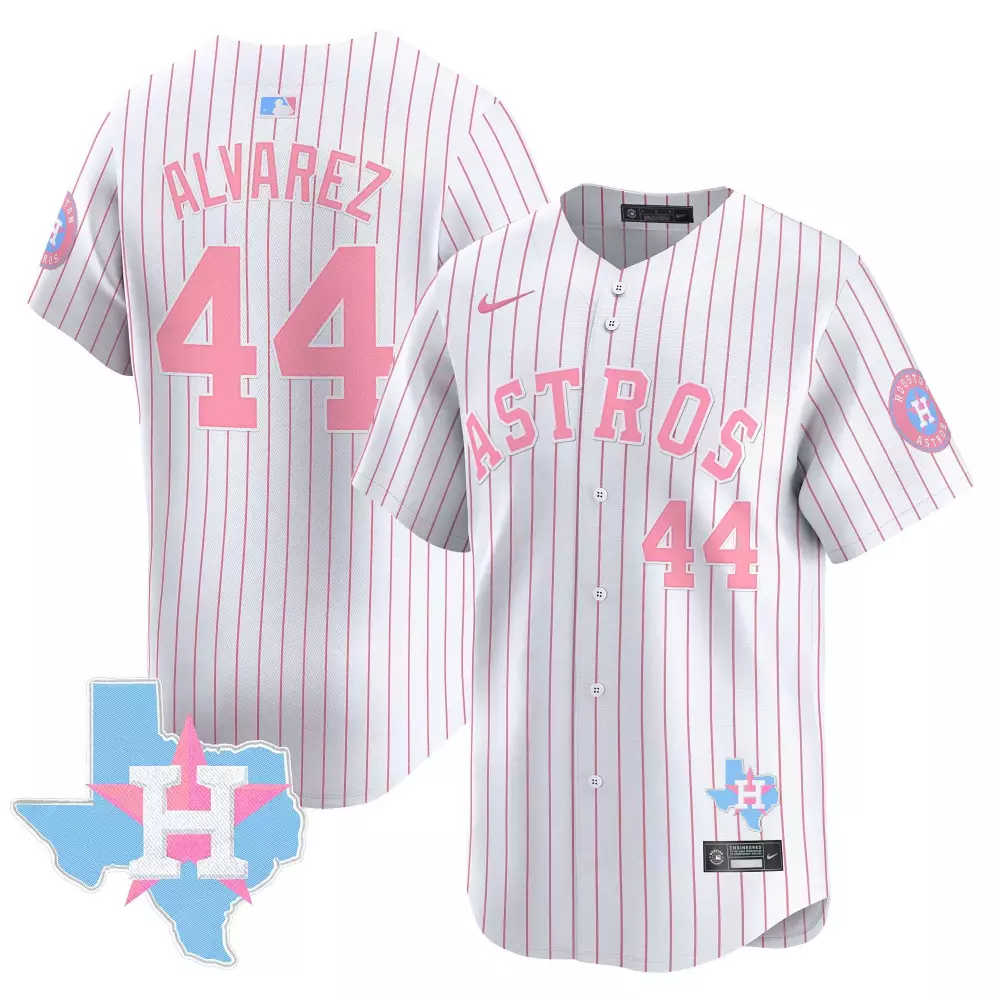 yordan lvarez pinstripe unisex houston astros barbie patch vapor premier limited jersey all stitched