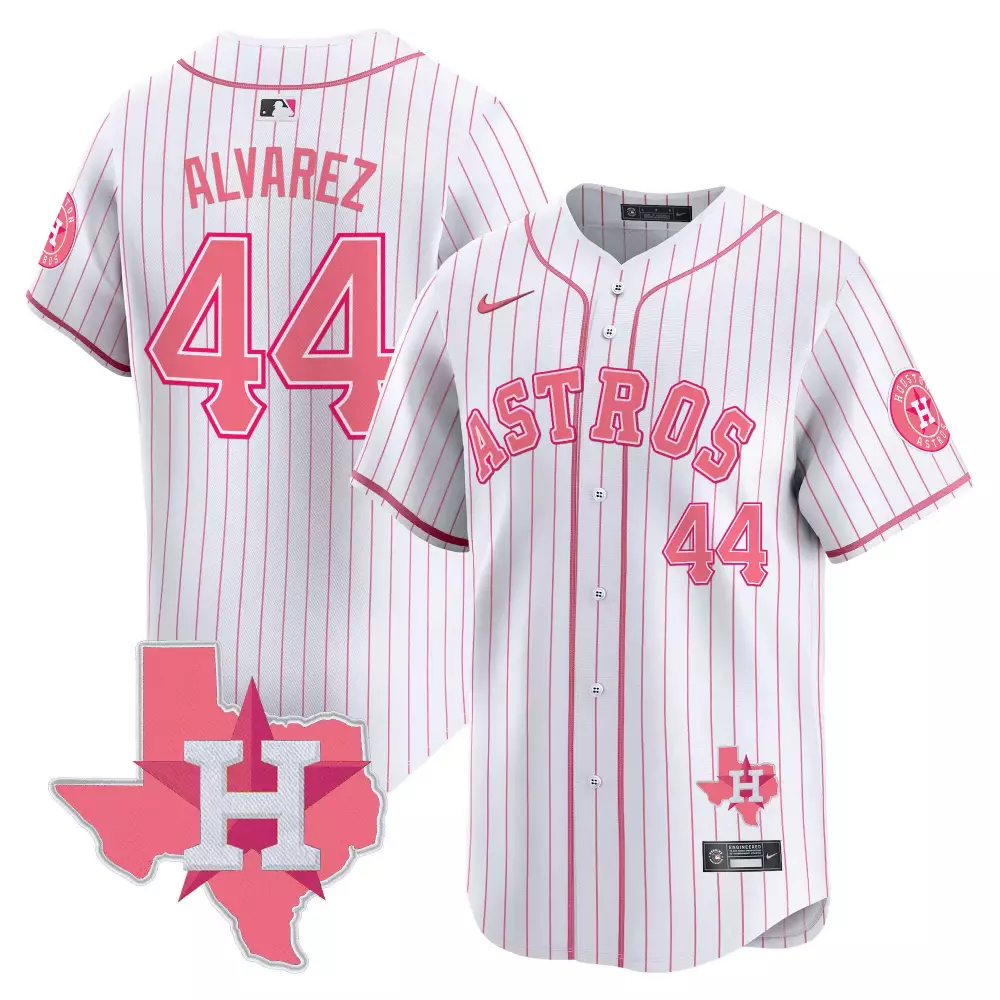 yordan lvarez pinstripe unisex houston astros barbie patch vapor premier limited jersey all stitched