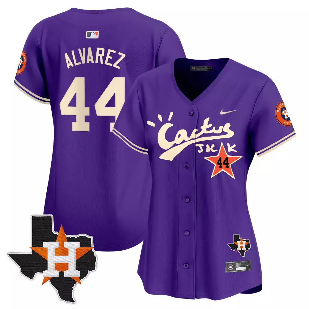 yordan lvarez purple unisex houston astros barbie patch vapor premier limited jersey all stitched