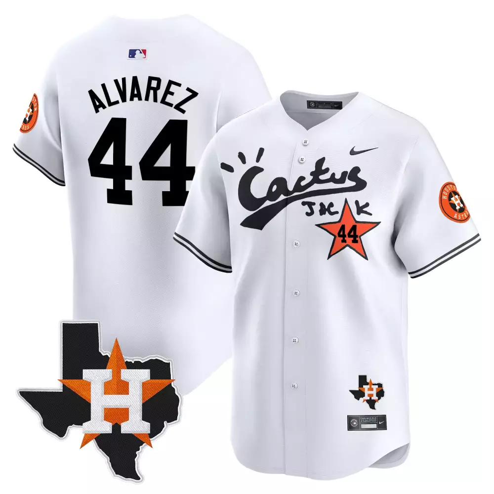 yordan lvarez white mens houston astros aztec warrior skull vapor premier limited jersey v2 printed
