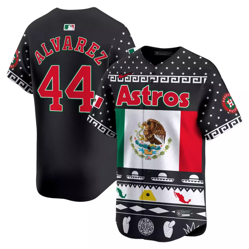 Yordan Alvarez Houston Astros Mexico Aztec Vapor Premier Jersey V2 | Limited Edition Stitched | Unique Fan Gear for Young Fans | For Men, Women & Youth
