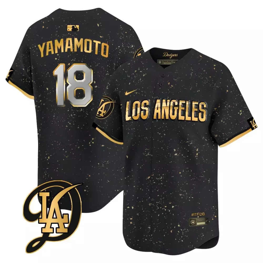 Yoshinobu Yamamoto Dodgers Black Gold 2024 Limited Jersey | City Connect | Premier Fan Gear for Men, Women & Youth