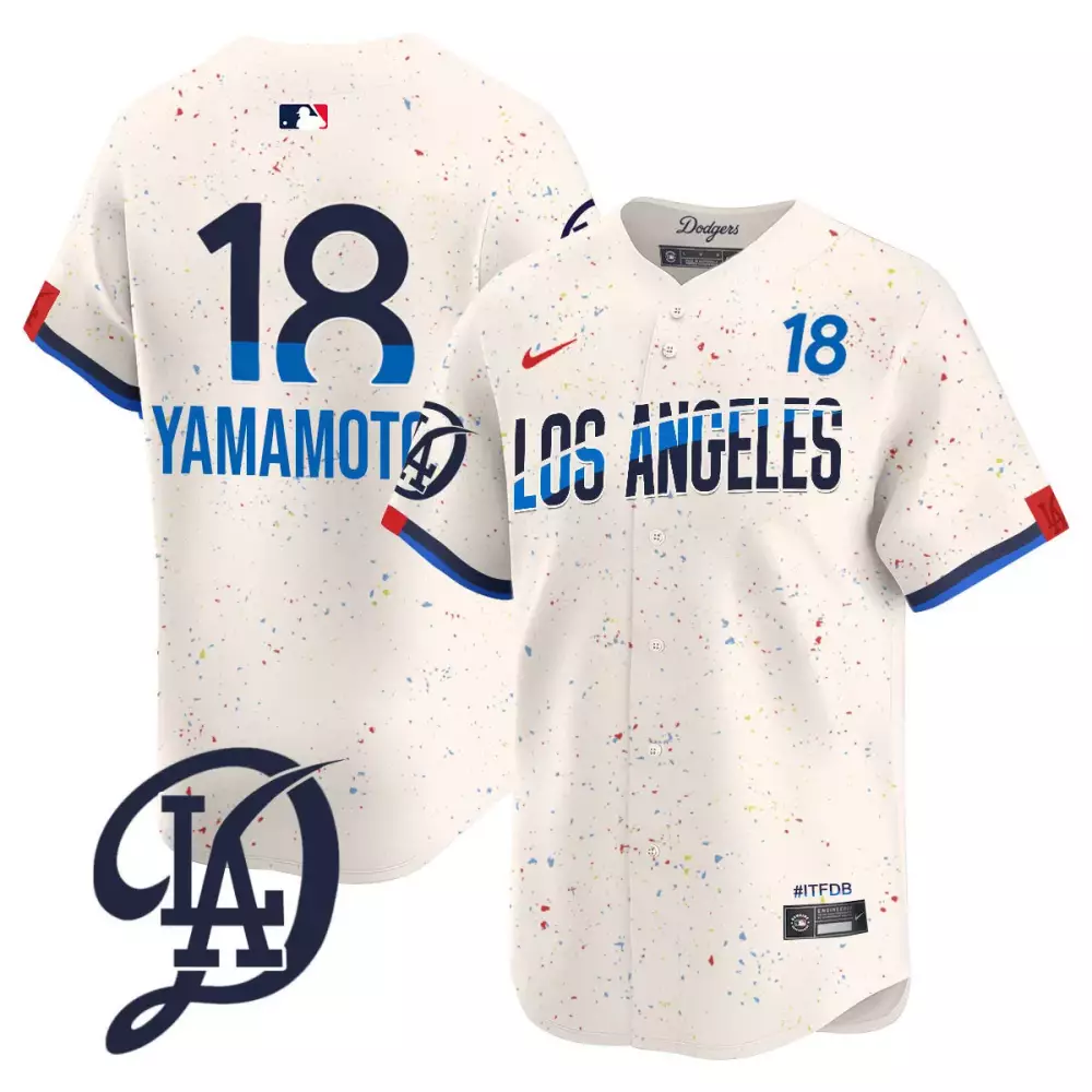 yoshinobu yamamoto cream mens los angeles dodgers 2024 city connect limited jersey all stitched