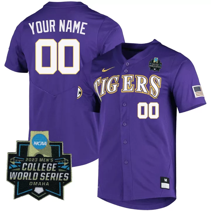 yellow youth paul skenes lsu tigers college world series national champions jersey all stitched