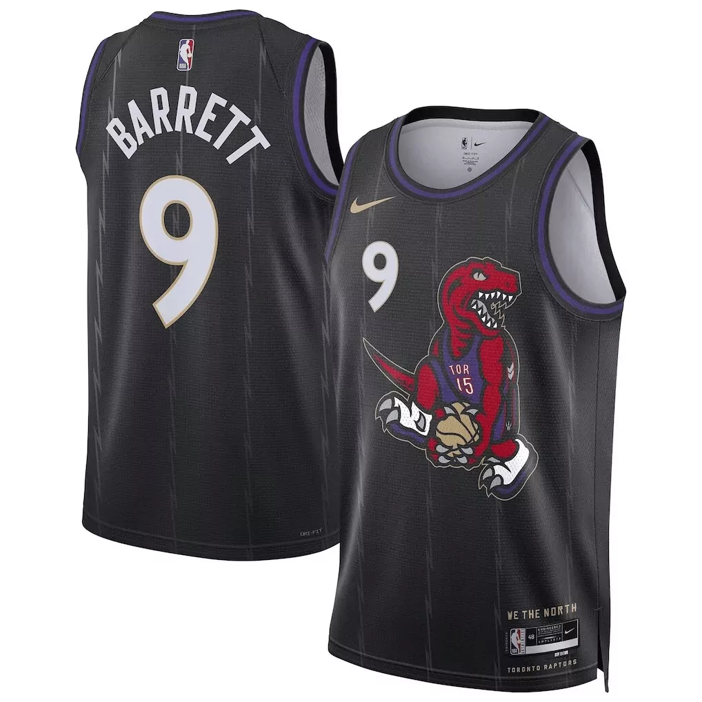youth rj barrett toronto raptors city edition swingman jersey 20242025 all stitched