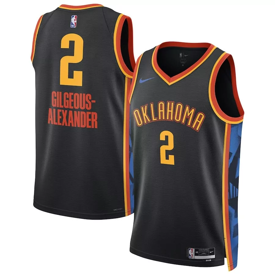 youth shai gilgeousalexander mens oklahoma city thunder blue 2025 nba finals fast break jersey all stitched