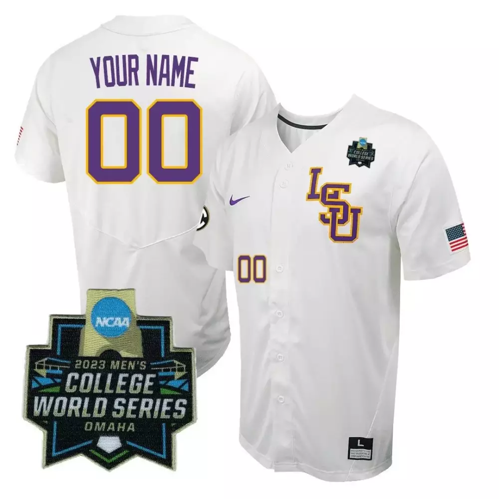 yellow youth paul skenes lsu tigers college world series national champions jersey all stitched