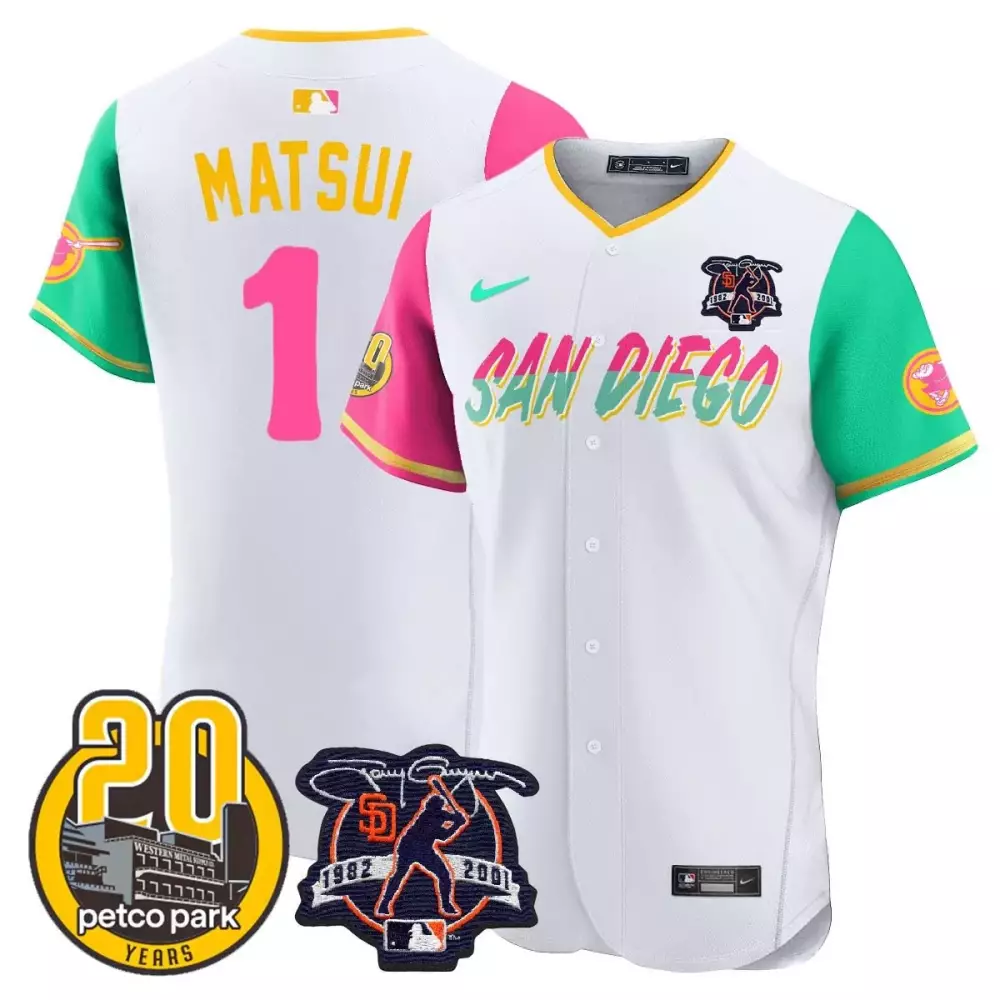 yuki matsui city connect mens san diego padres tony gwynn petco park 20th patch vapor premier elite jersey all stitched