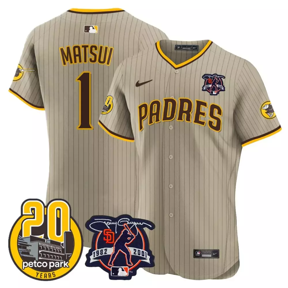 yuki matsui city connect mens san diego padres tony gwynn petco park 20th patch vapor premier elite jersey all stitched