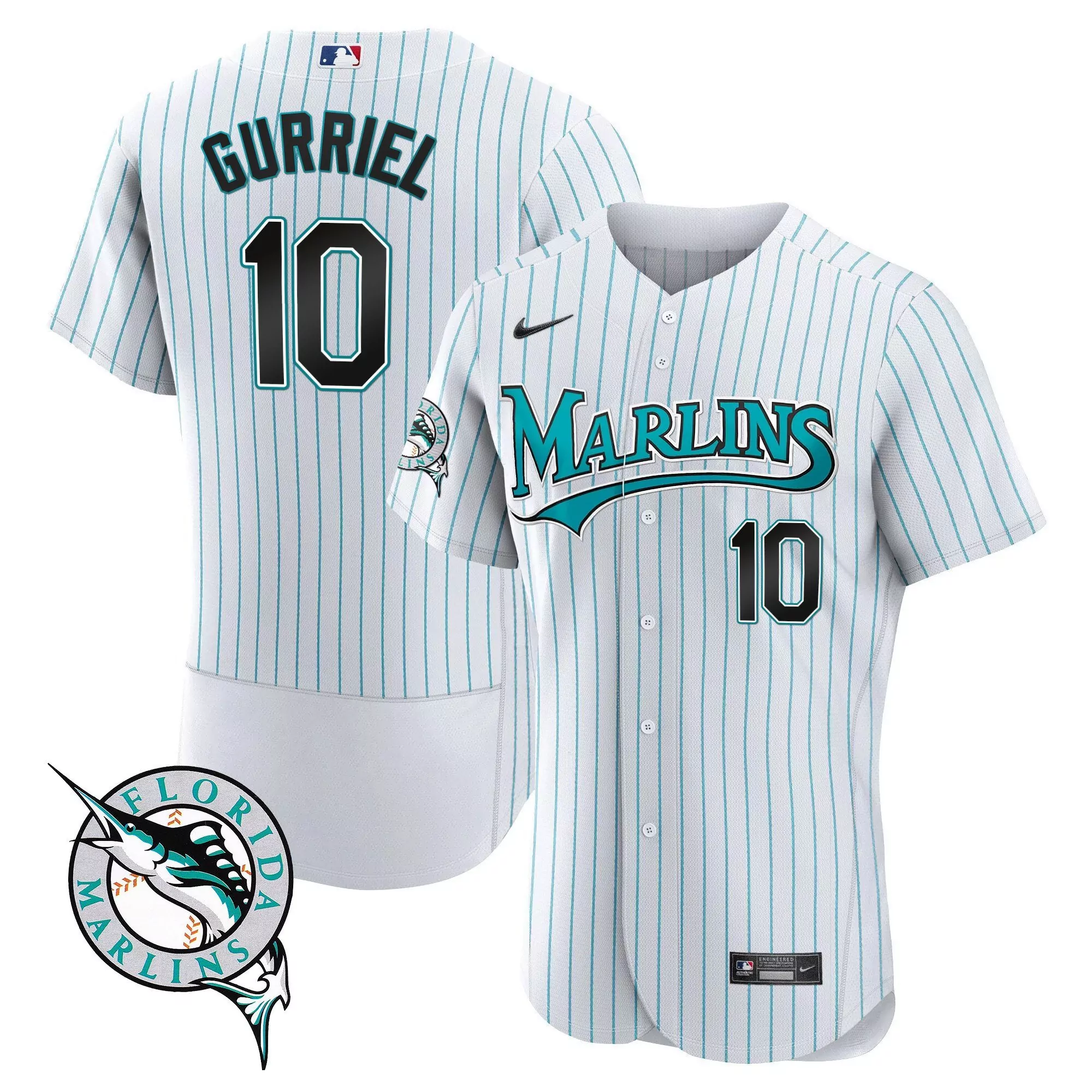 white youth miami marlins 30 seasons anniversary patch vapor premier limited custom jersey all stitched