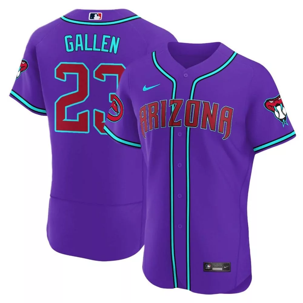 zac gallen grey purple mens split arizona diamondbacks suns 2023 world series patch jersey all stitched