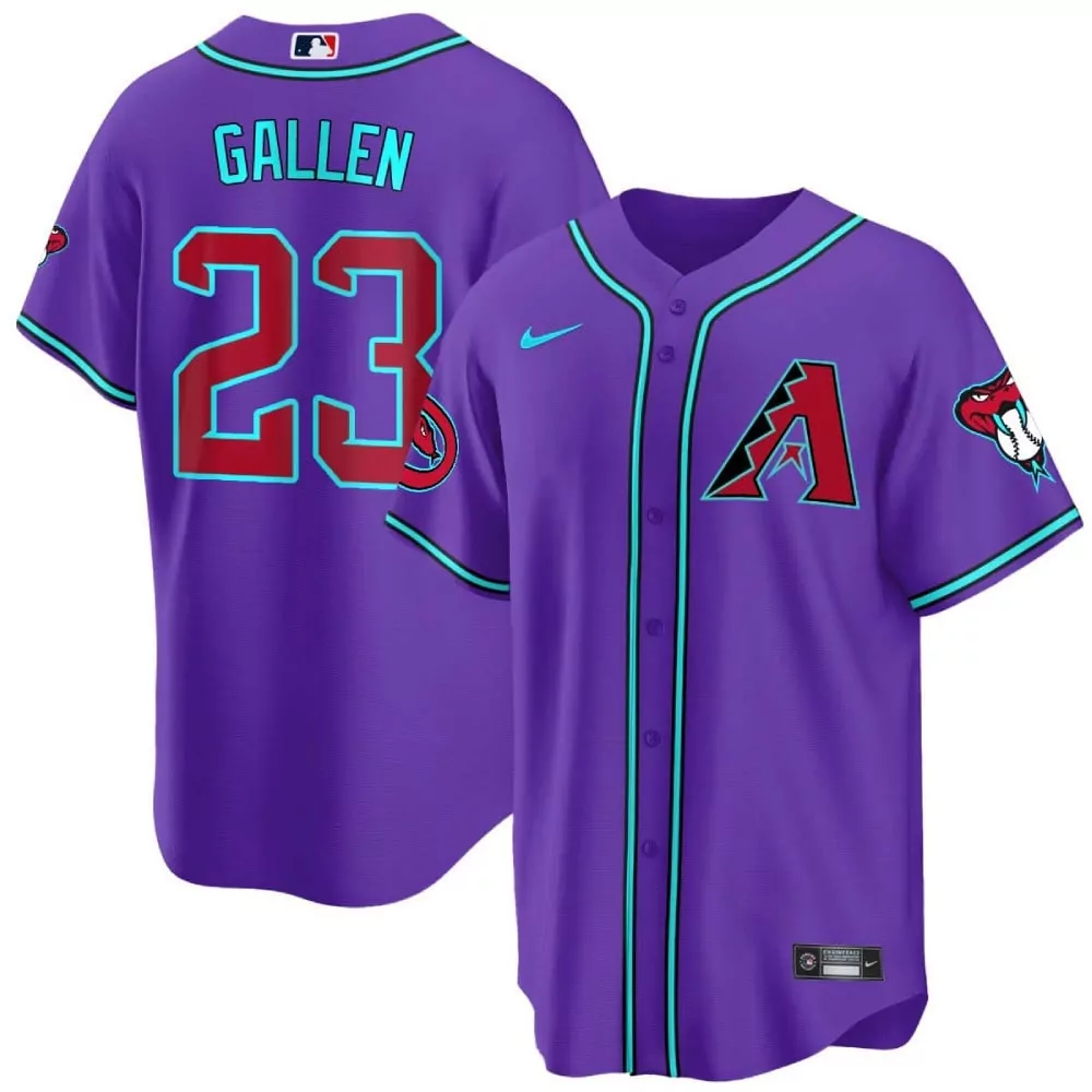 zac gallen grey purple mens split arizona diamondbacks suns 2023 world series patch jersey all stitched