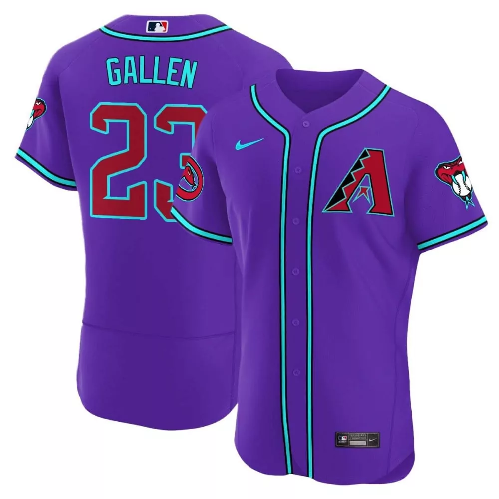 zac gallen grey purple mens split arizona diamondbacks suns 2023 world series patch jersey all stitched