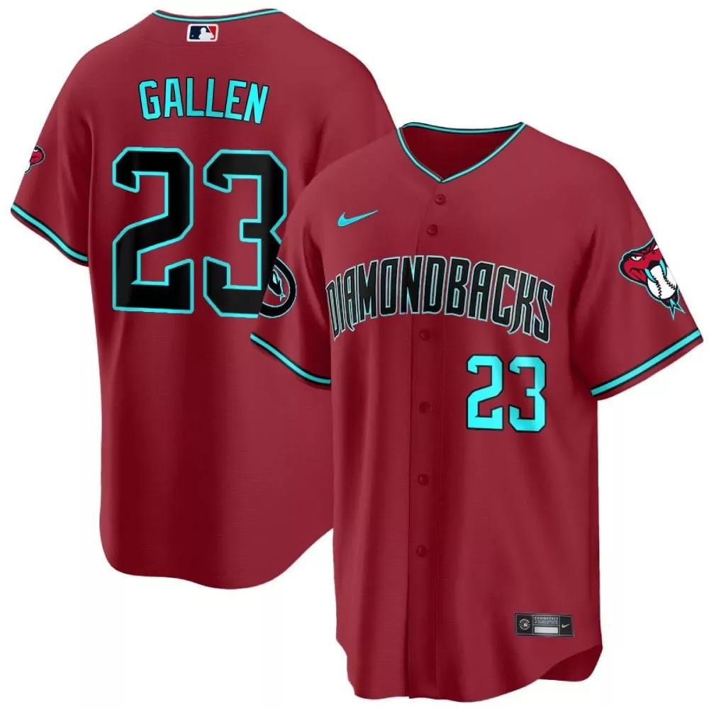 zac gallen red alternate mens arizona diamondbacks 2024 cool base jersey all stitched