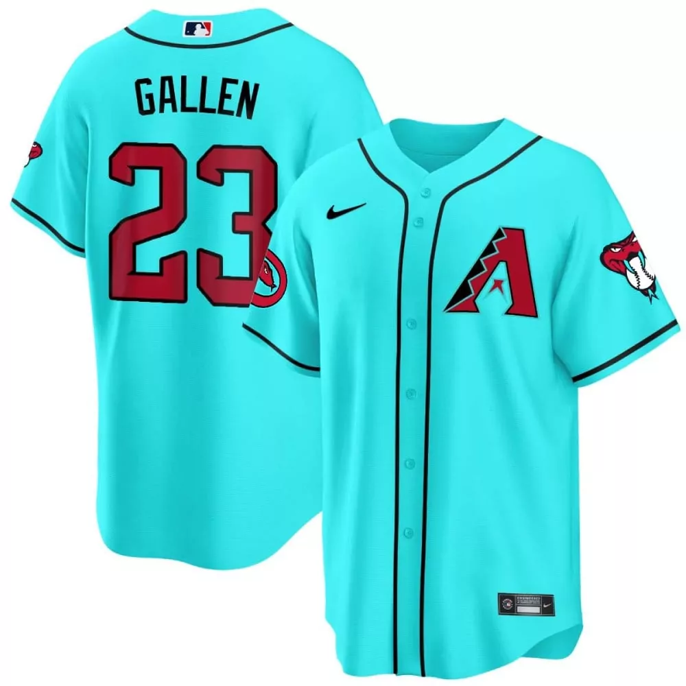 zac gallen teal mens arizona diamondbacks 2024 cool base jersey v2 all stitched