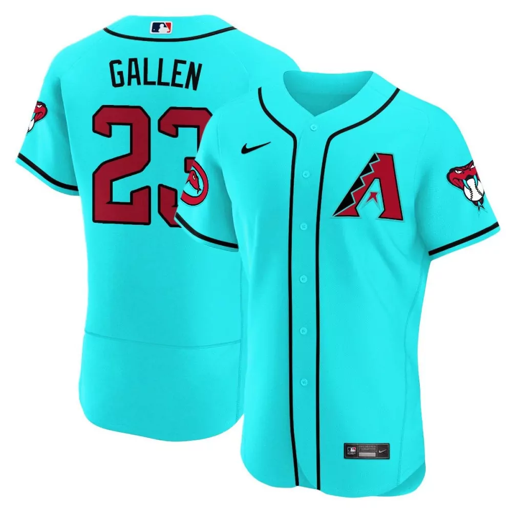 zac gallen teal mens arizona diamondbacks 2024 cool base jersey v2 all stitched
