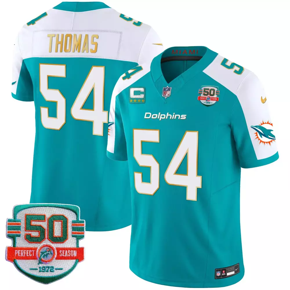 zach thomas aqua alternate mens miami dolphins dan the man record breaker patch vapor limited jersey all stitched