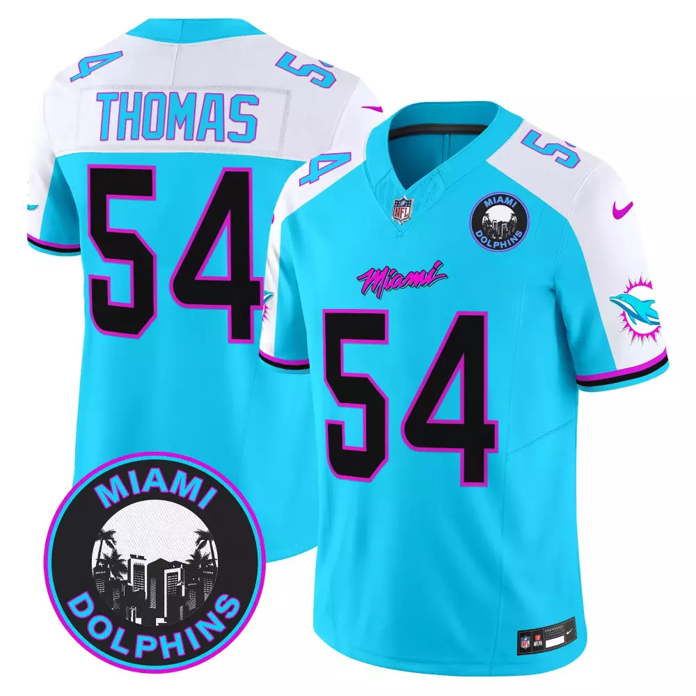 zach thomas aqua alternate mens miami dolphins dan the man record breaker patch vapor limited jersey all stitched