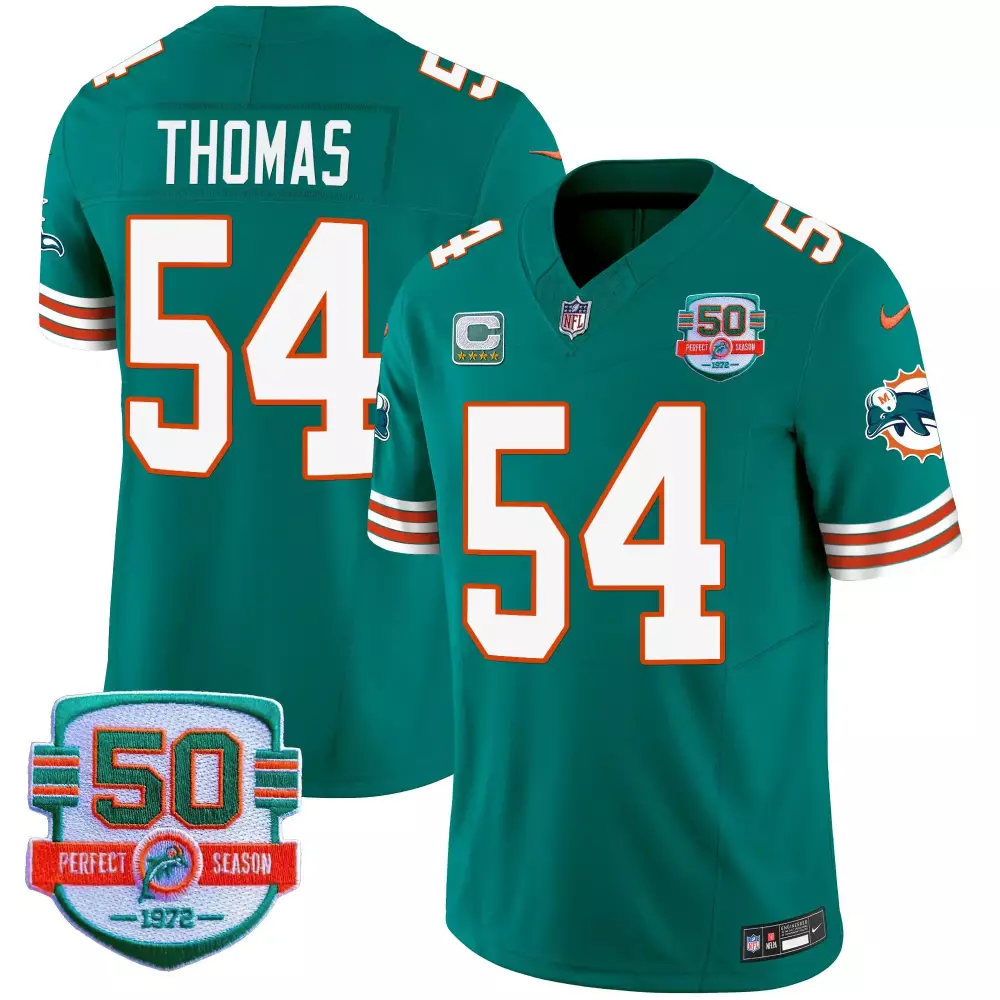 zach thomas aqua mens miami dolphins shula 347 patch vapor jersey all stitched