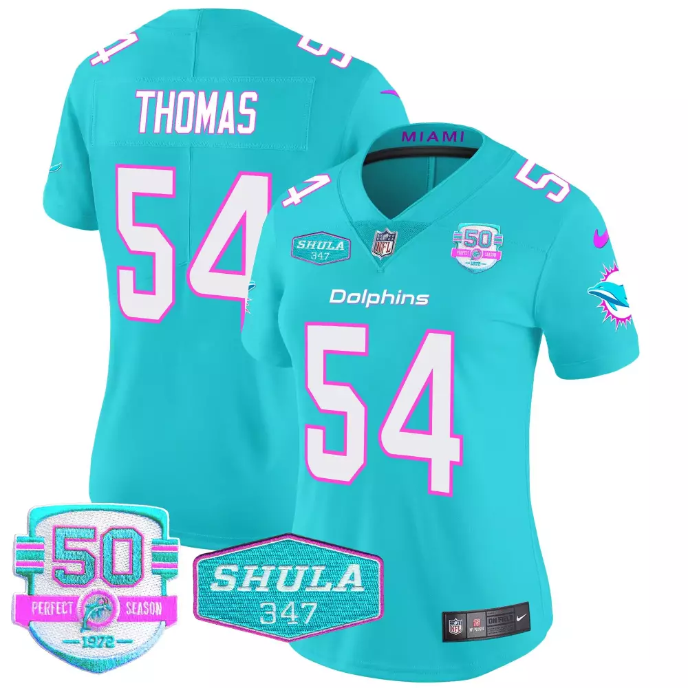 zach thomas aqua womens miami dolphins miami vice vapor limited jersey v2 all stitched
